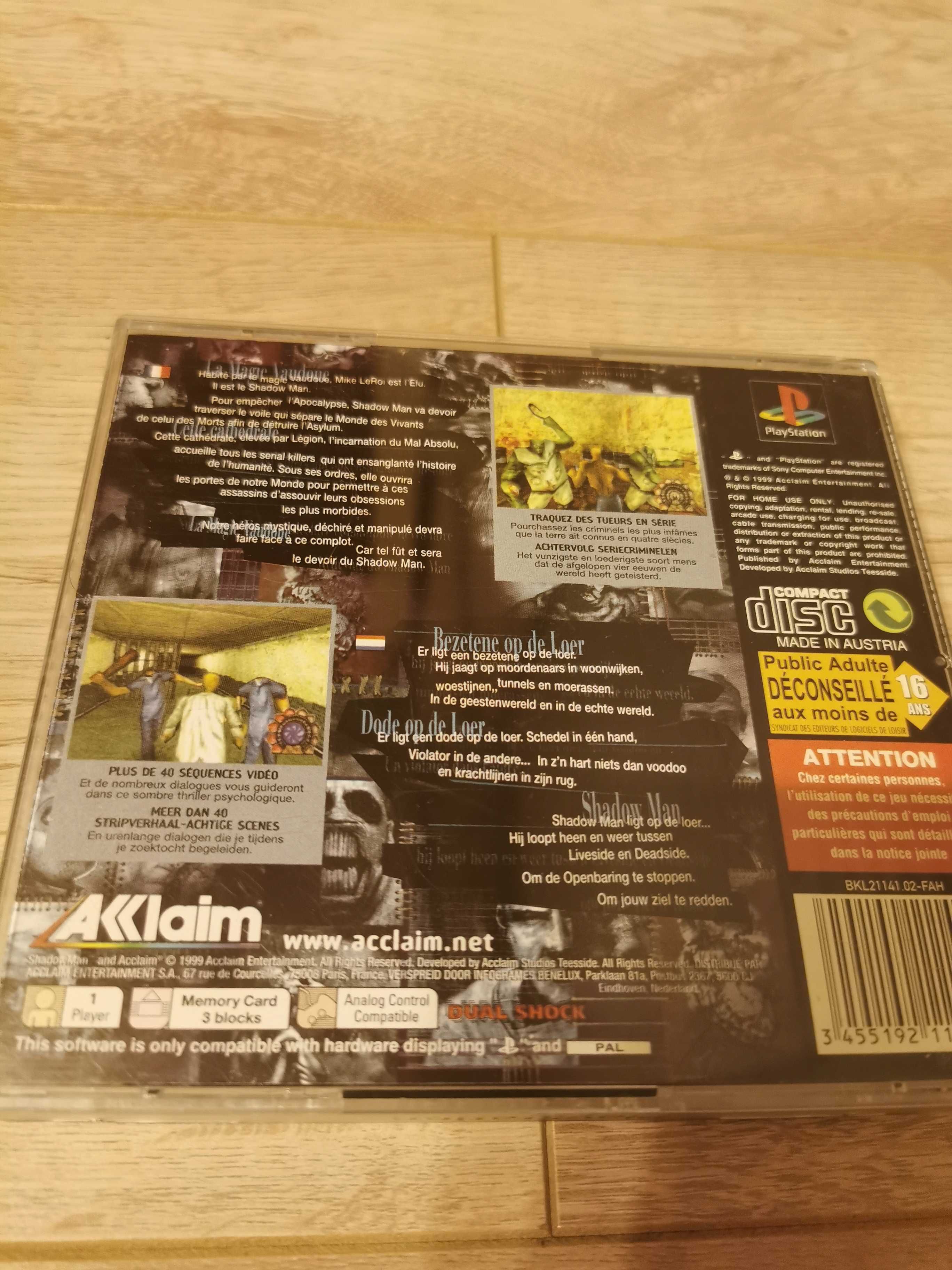 gra Shadow Man PSX (gra, instrukcja, okładka, mapa)