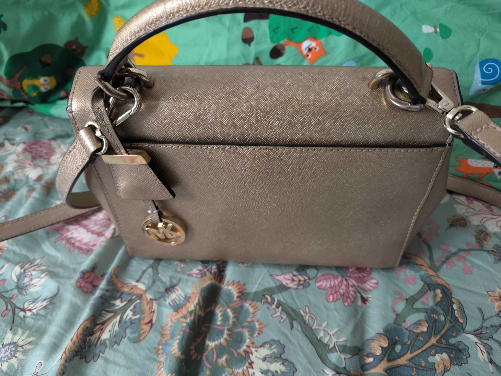 Torebka Michael Kors Metallic Gold Skóra Mini Ava