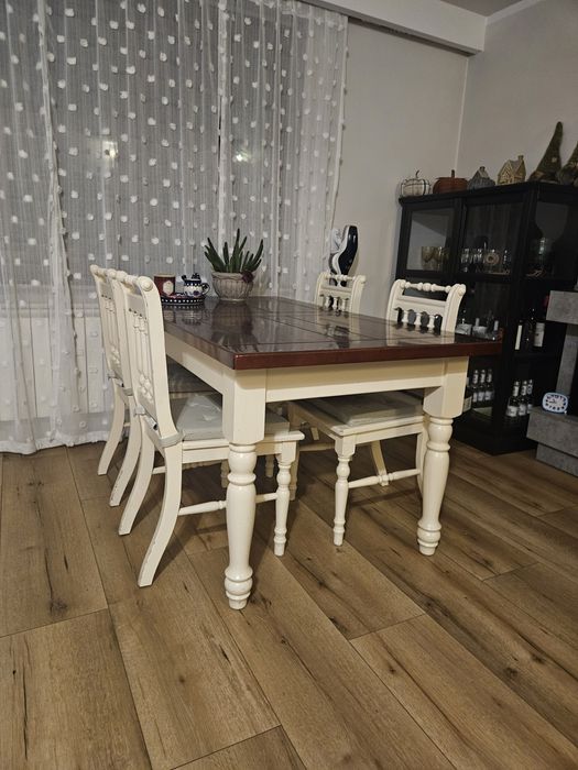 Jafra Dębowy rozkładany stół z krzesłami