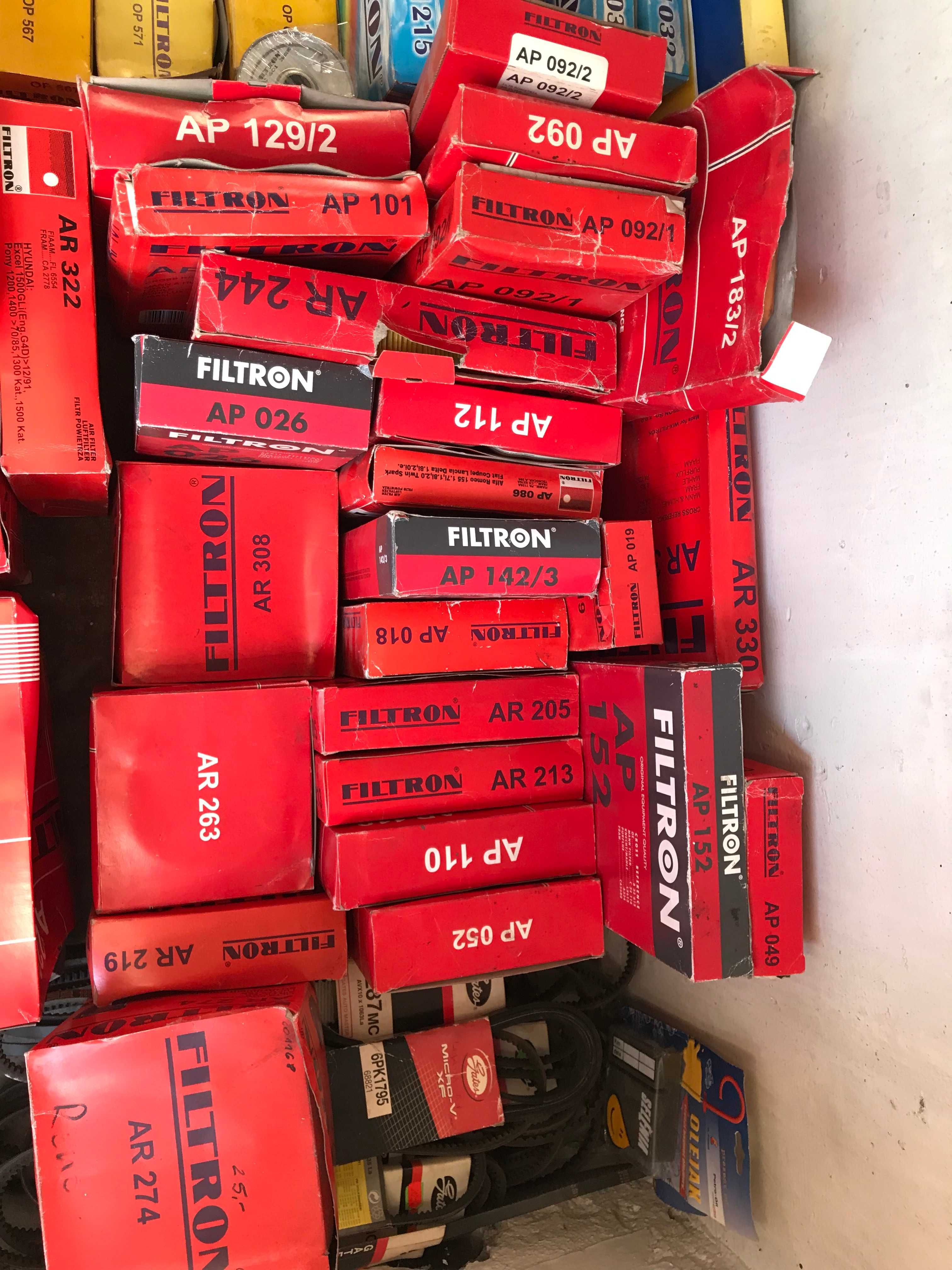 Filtry powietrza paliwa oleju, paski klinowe likwidacja sklepu 115szt.