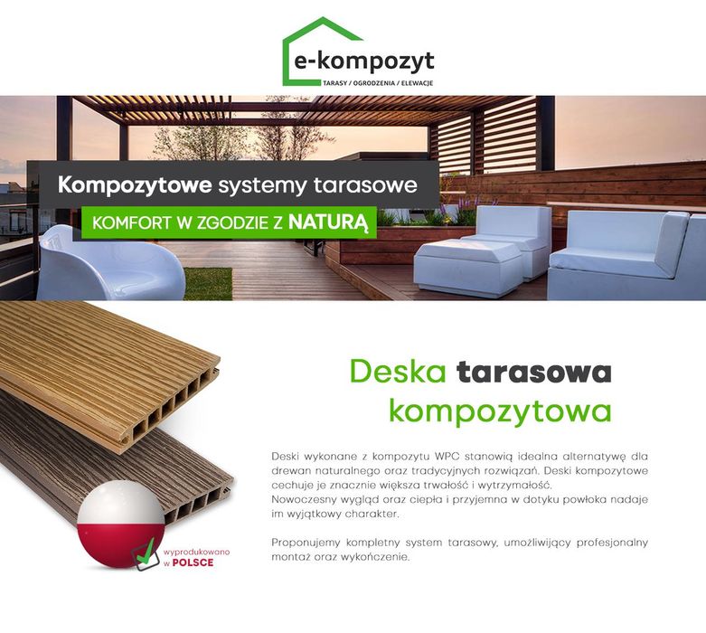 Deska kompozytowa Tarasowa 2,2  2,4  3,6 m lub na wymiar  Producent !