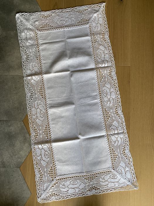 Obrus biały bawełniany 120 x 60 cm