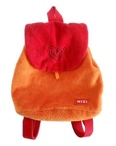 Plecak, zabawka, plecaczek pluszowy pomarańczowy-czerwony NICI