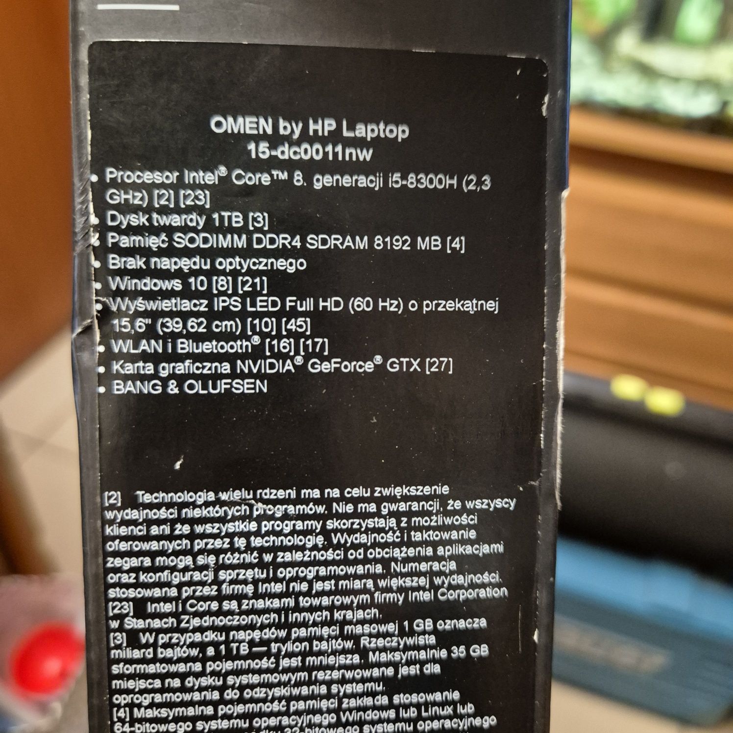 Laptop hp omen 15-dc0011nw