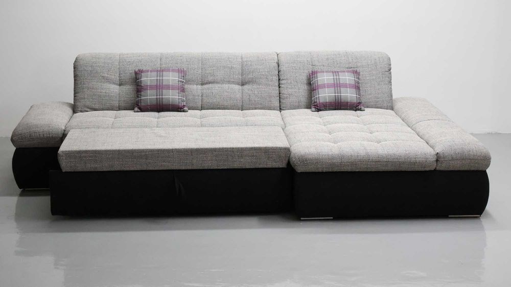 TMT Narożnik funkcjA spania Szara tkania rozkładana rogówka salon sofA