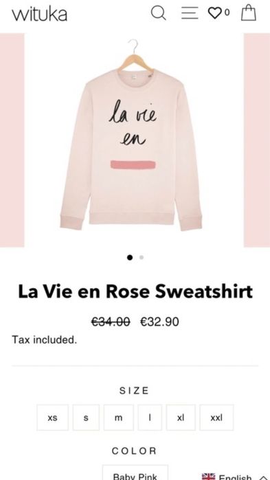 Sweatshirt rosa - La Vie en Rose - tamanho XS