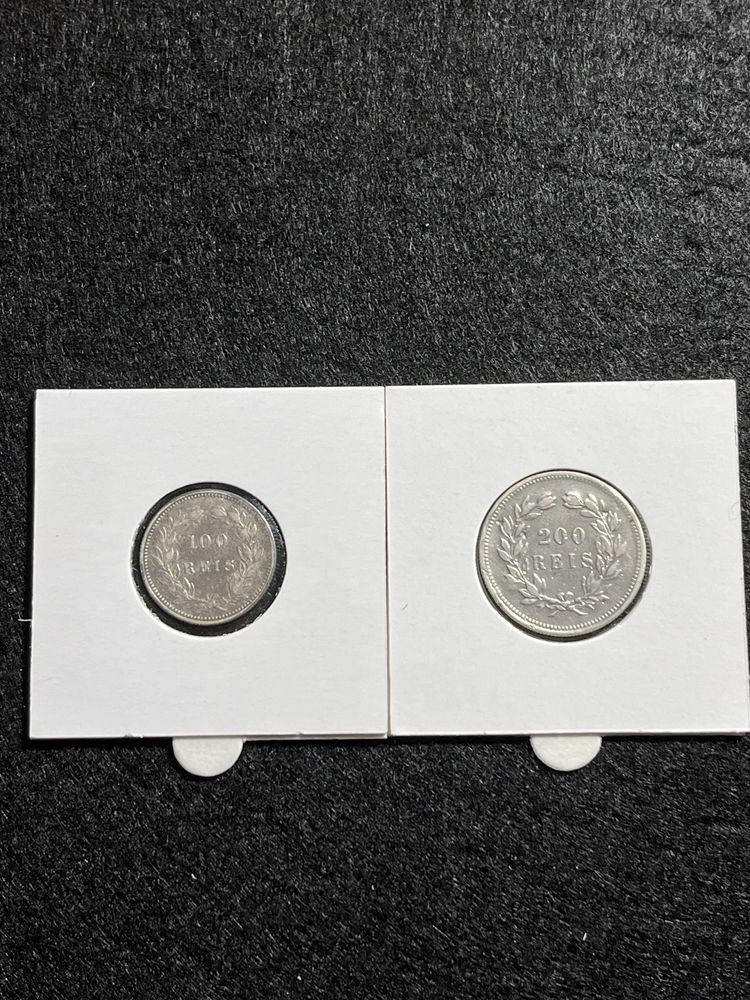 100 e 200 Reis 1893 Prata ( 916,6% )