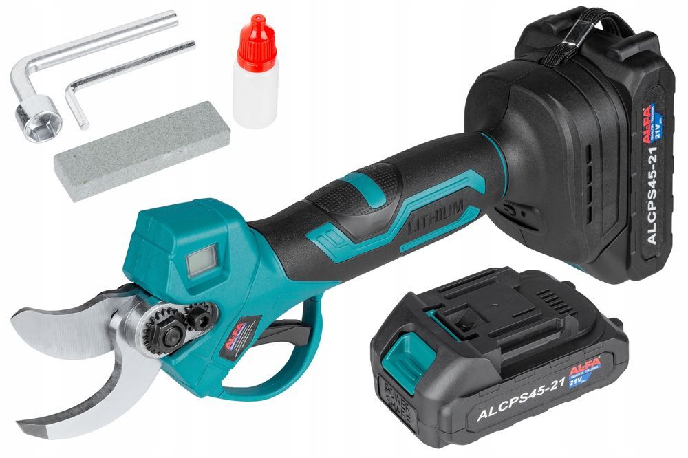 Sekator Akumulatorowy Nożyce Elektryczne Ogrodowe Wyświetlacz 2 Akum