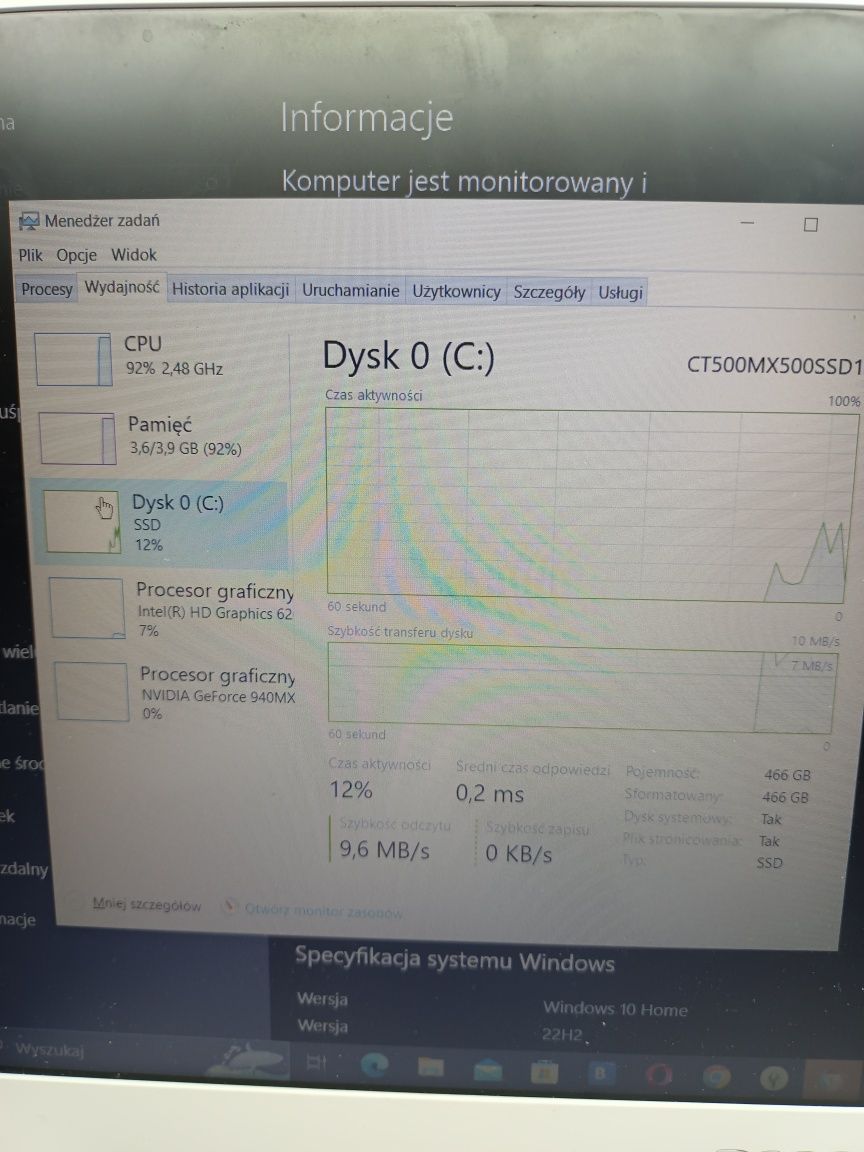 Laptop Aspire f5-573g i5-7200u 2*2,7ghz4/512ssd g940mx Komis Madej Sc