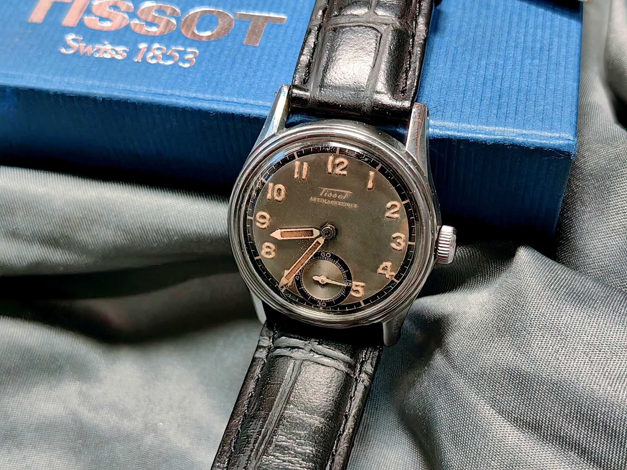 Zegarek Tissot NON MAGNETIC WWII Vintage 1940s Bull's eye Cal.27.3