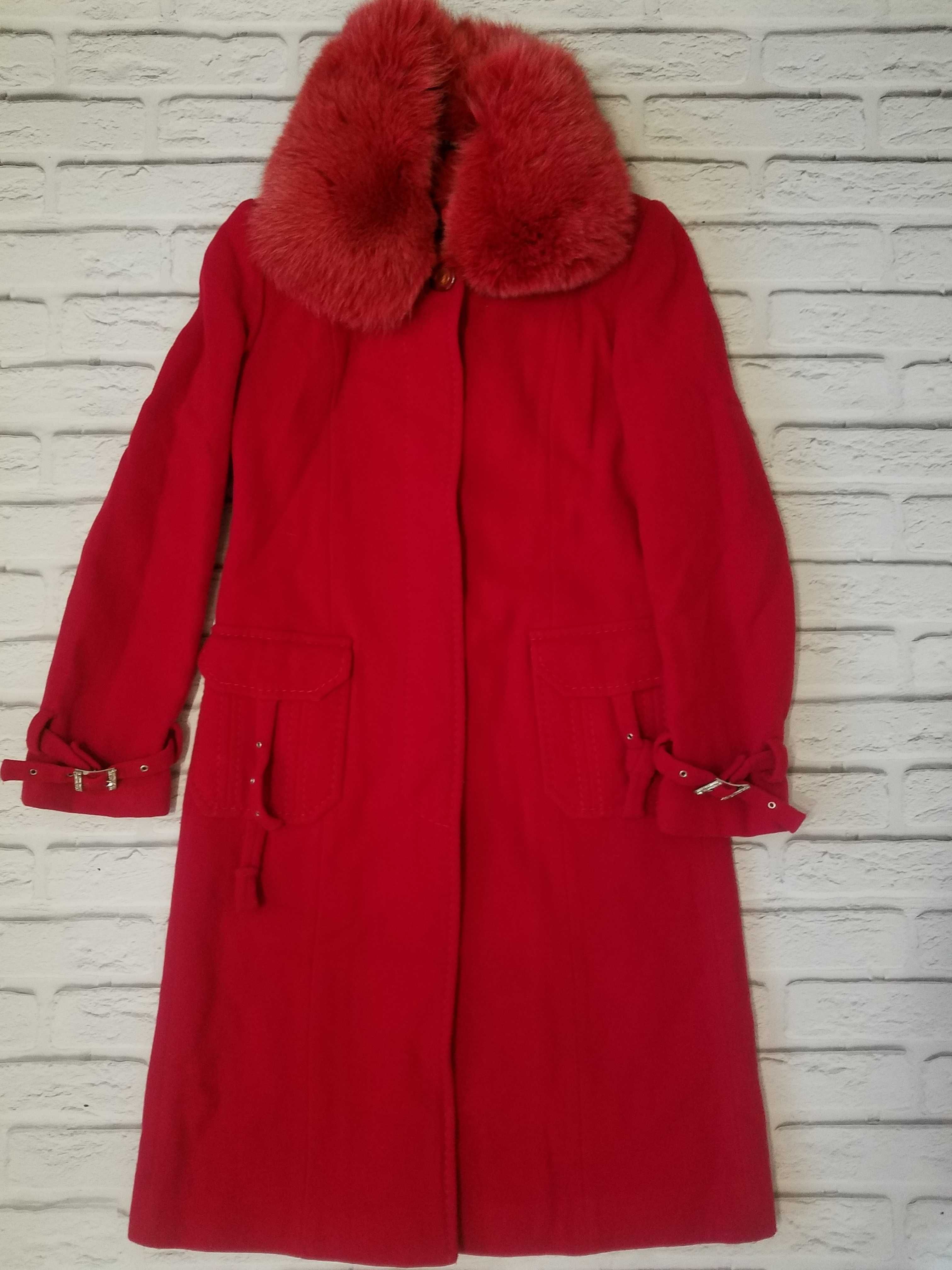 Красное пальто осеннее, длинное пальто за колено, женское пальто