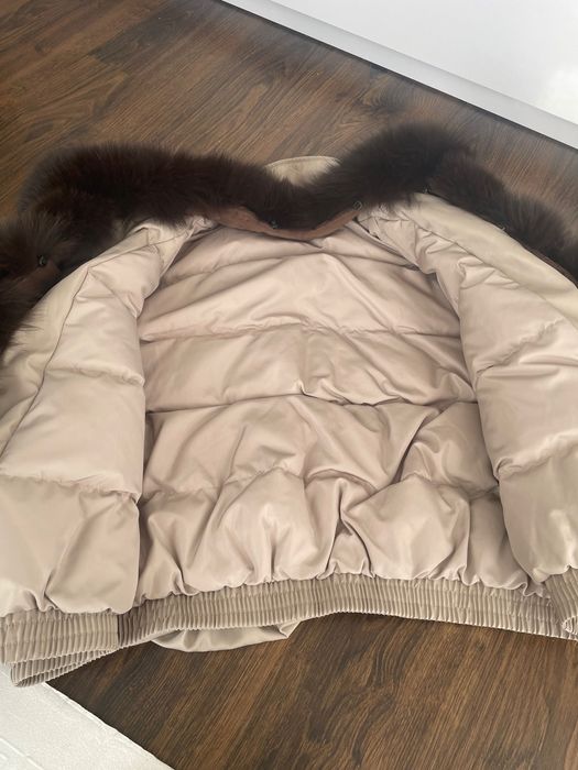 Тепла куртка( бомбер) з натуральним хутром