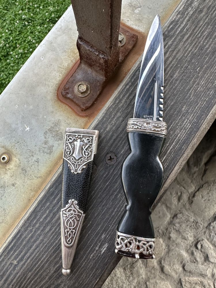 Nóż Szkocki Sgian Dubh - srebro sterling, Robert Allison, Glasgow 1908