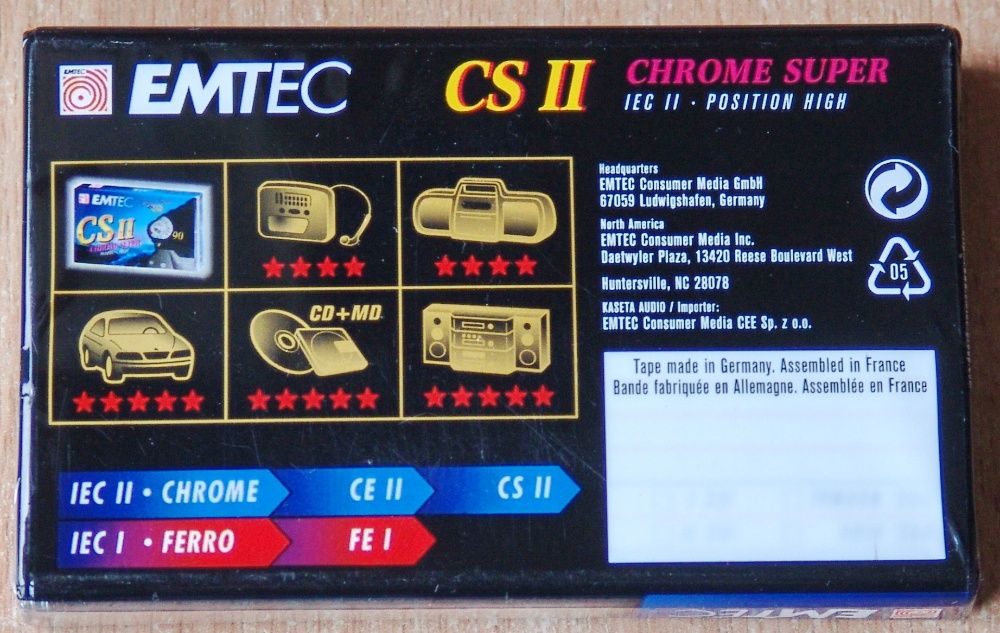 ТОП ХРОМ новые запечатанные кассеты BASF/EMTEC CSII Chrome Super 60.