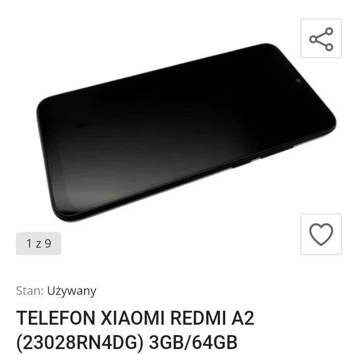 smartfon Xiaomi Redmi A2 3gb/64gb 4g LTE czarny