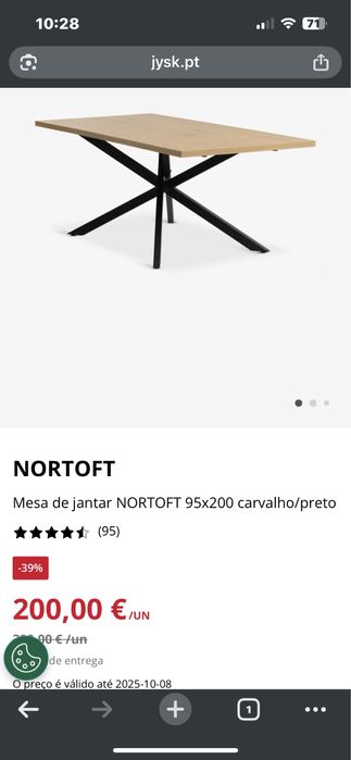 Mesa jantar model Nortoft JYSK