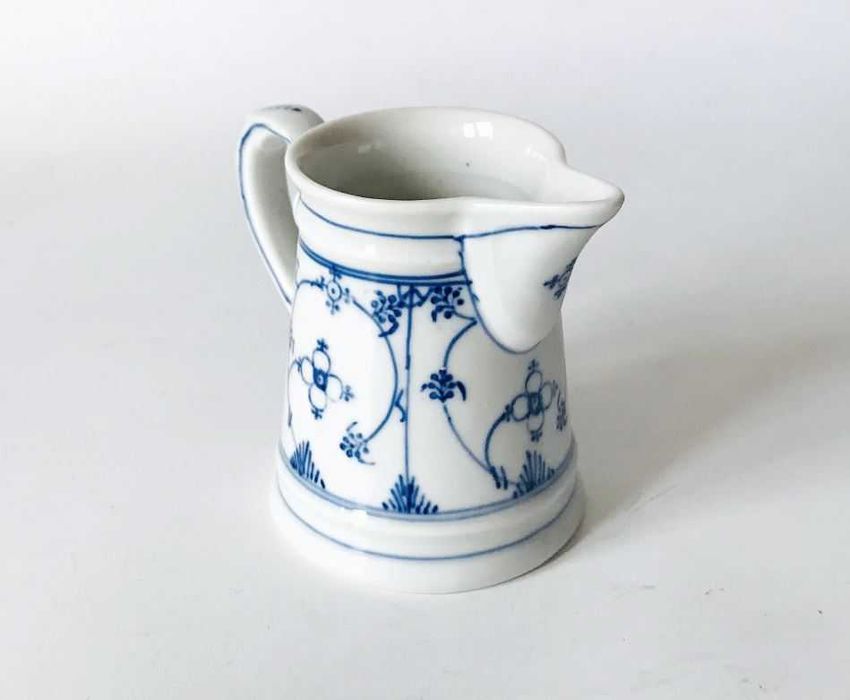 Mlecznik dzbanuszek Wzór Słomkowy Porcelana Kobalt elegancki