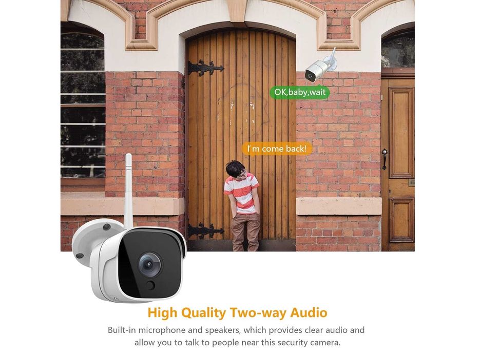 Наружная камера наблюдения 1080p, WiFi Ethernet, питание 12V, алюминий