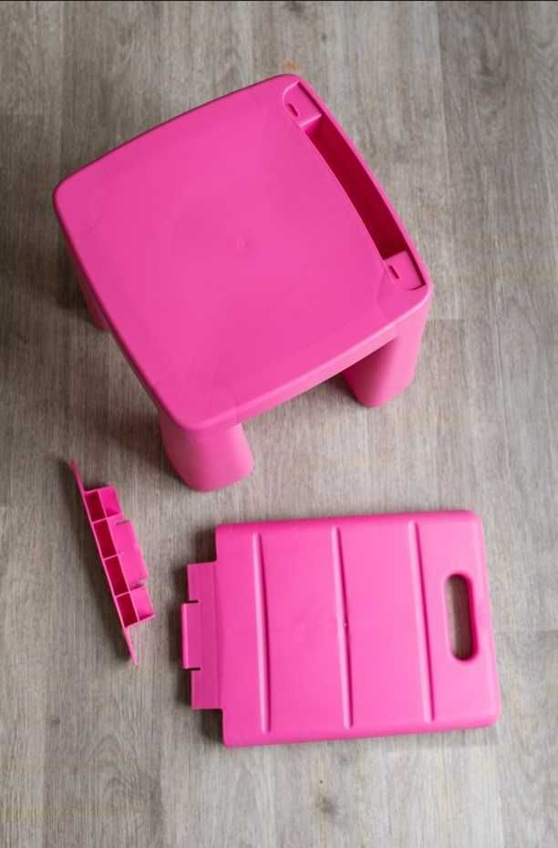 Столик 1 стільчик рожевий дитячий набір долоні пластиковий