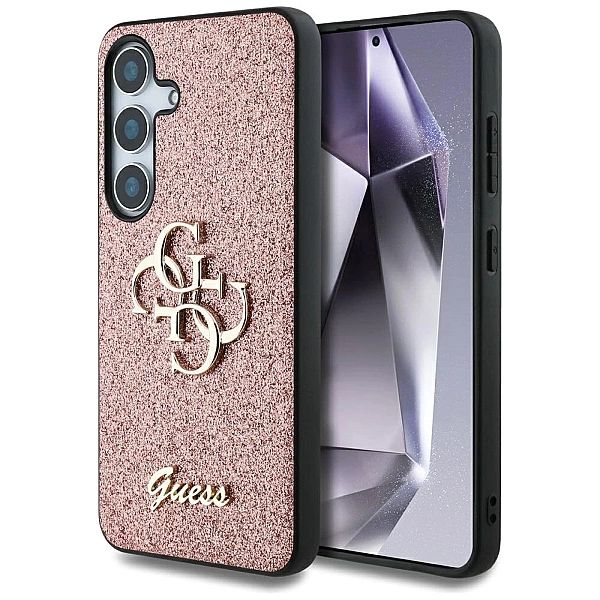 Etui Guess Fixed Glitter Big 4G Metal Logo do Samsung Galaxy S25 różow