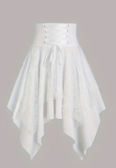 Довга біла готична спідниця | розмір S