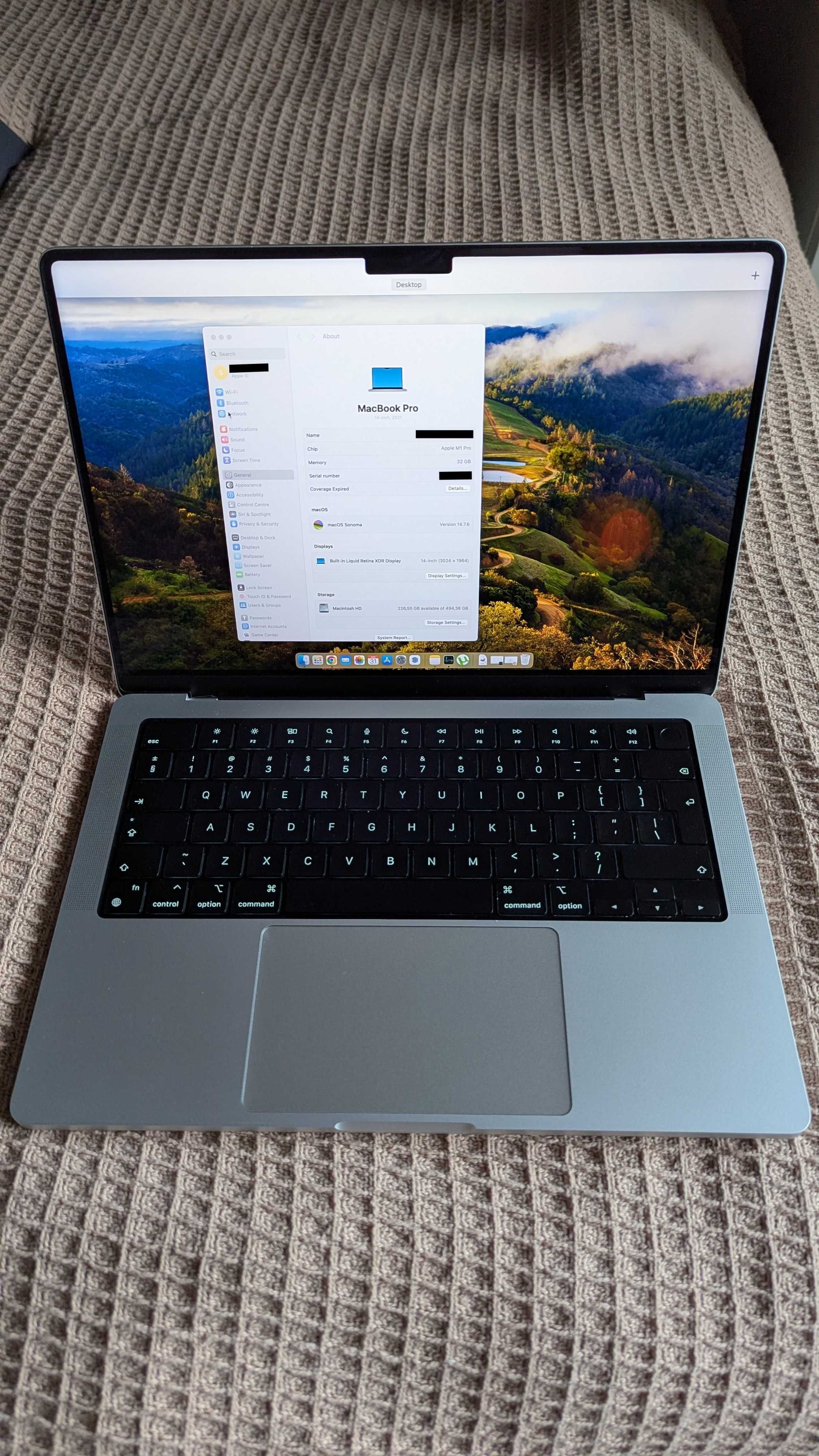 Apple MacBook Pro 14'' Srebrny | M1 Pro | 32GB RAM | 512GB SSD | 14.2"