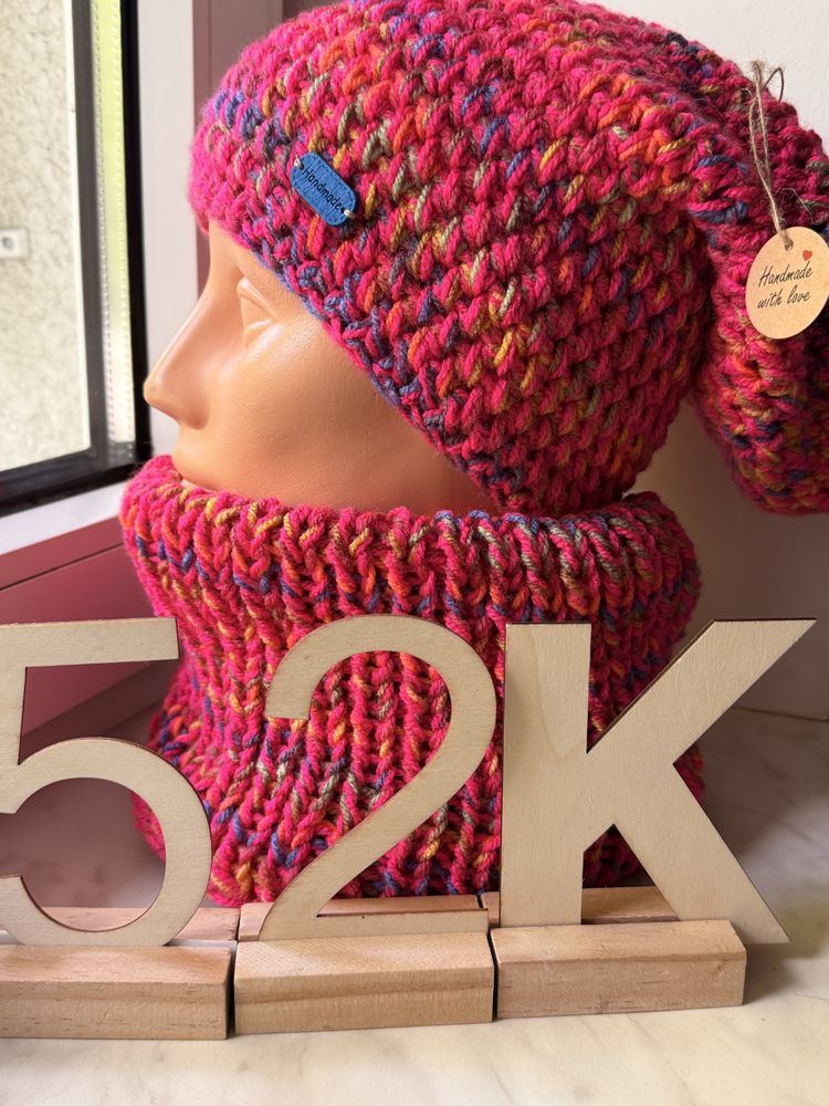 Komplet czapka i komin handmade
