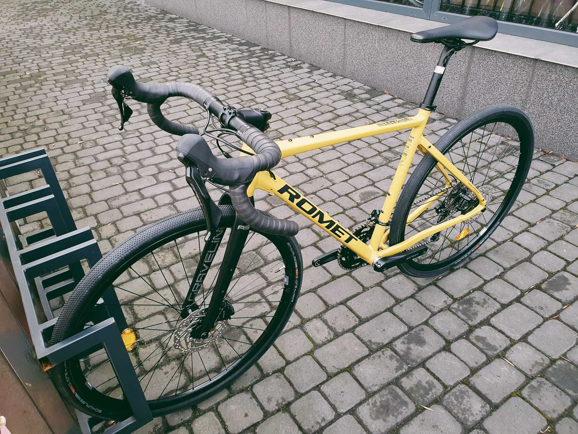 Romet Aspre 2.0, żółty, rozm. 48, 54, 56, gravel, shimano grx, 2024