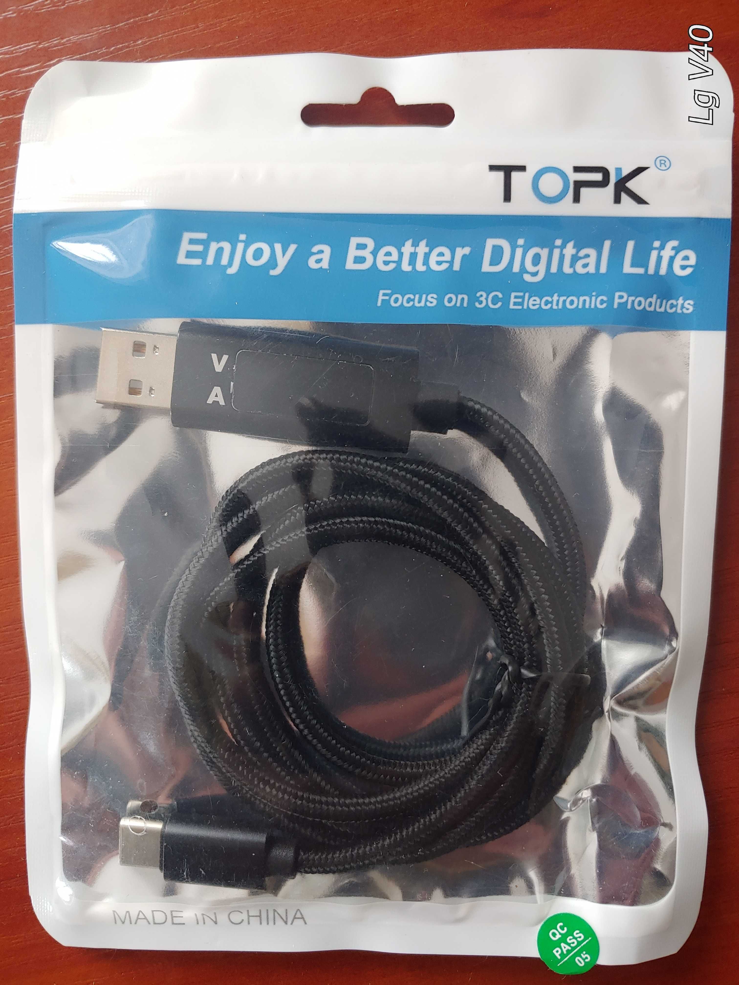 Кабель зарядки і синхронізації TOPK AC32 USB to Type C 1м.