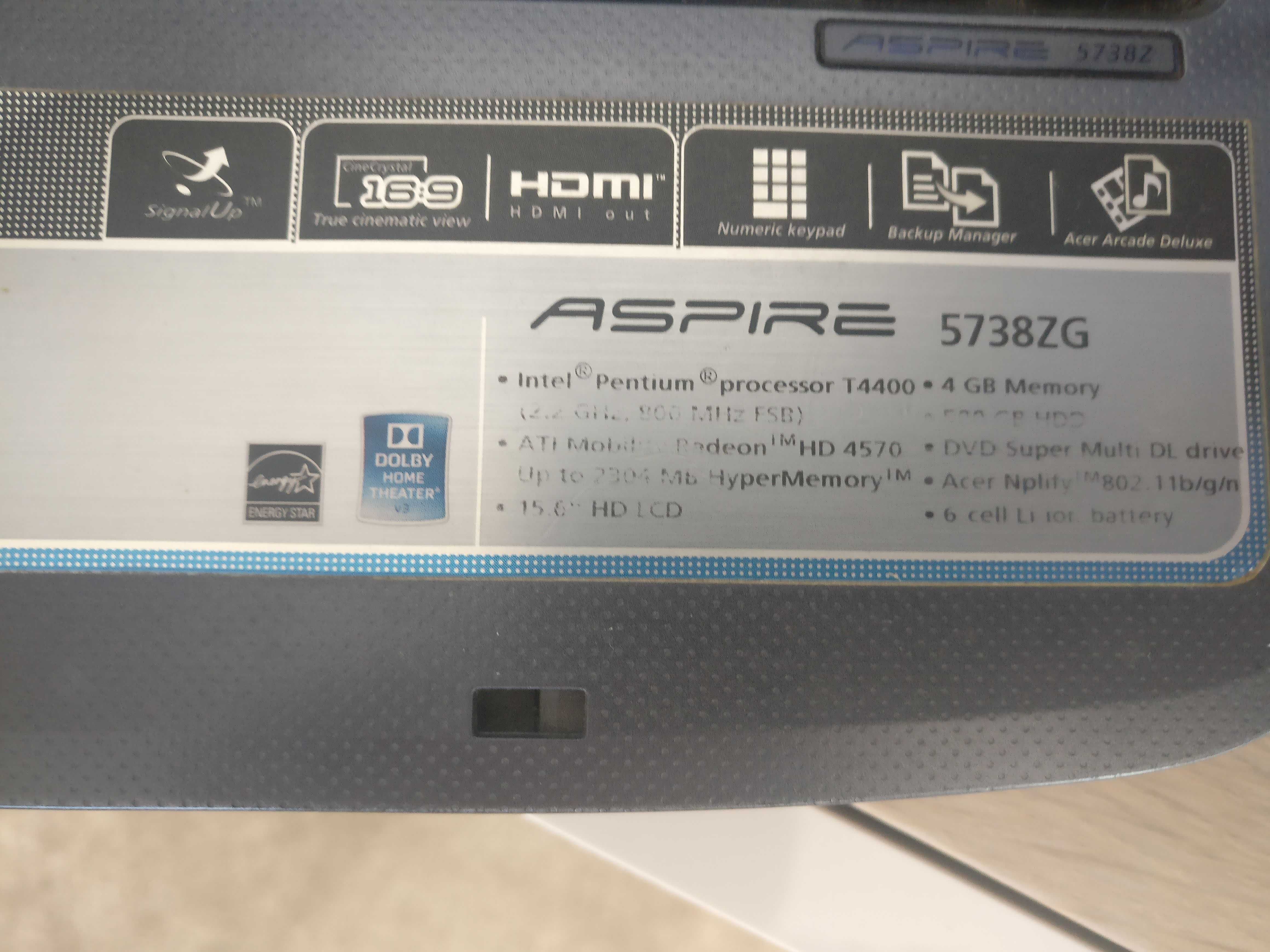 Acer Aspire 5738ZG