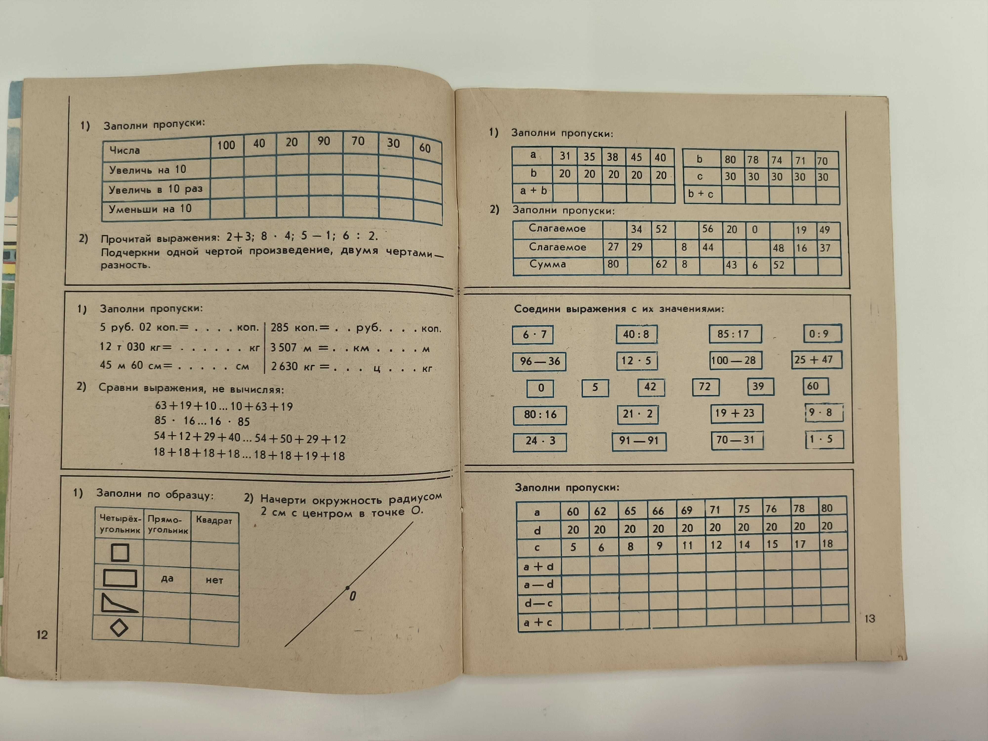 Тетради по математике и природоведению времен СССР(2 ; 3 класс)