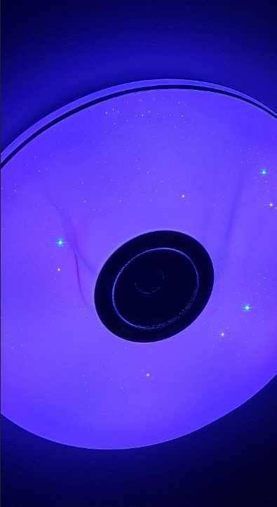 LAMPA PLAFON sufitowa lampa z głośnikiem bluetooth RGB + pilot