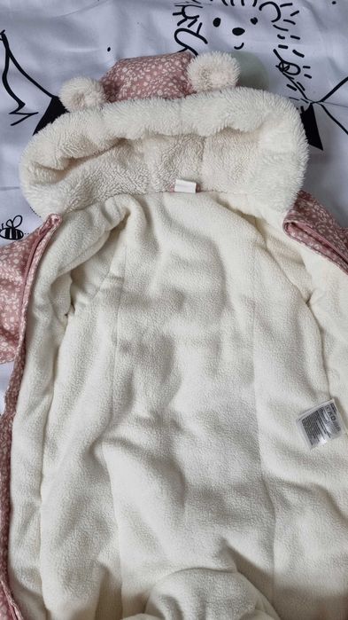 Kombinezon zimowy H&M r. 62 pudrowy róż