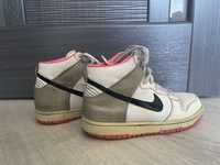 Nike кроссовки Dunk High White / Desert Pink.