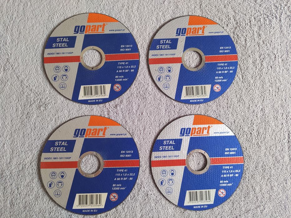 Gopart tarcza do cięcia stali 115x1x22 płaska 4 szt