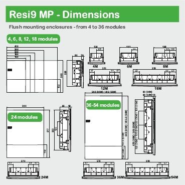 Щит врізний Schneider Resi 9 MP Прозорі двері 2 Шини 1 Ряд 6 модулів
