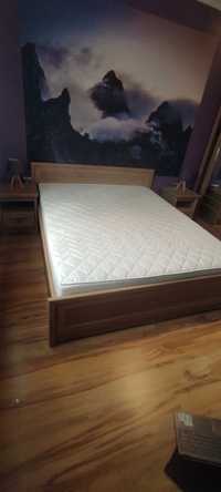 Łóżko 160x200 +materac +2 szafki nocne, mało używane, TRANSPORT