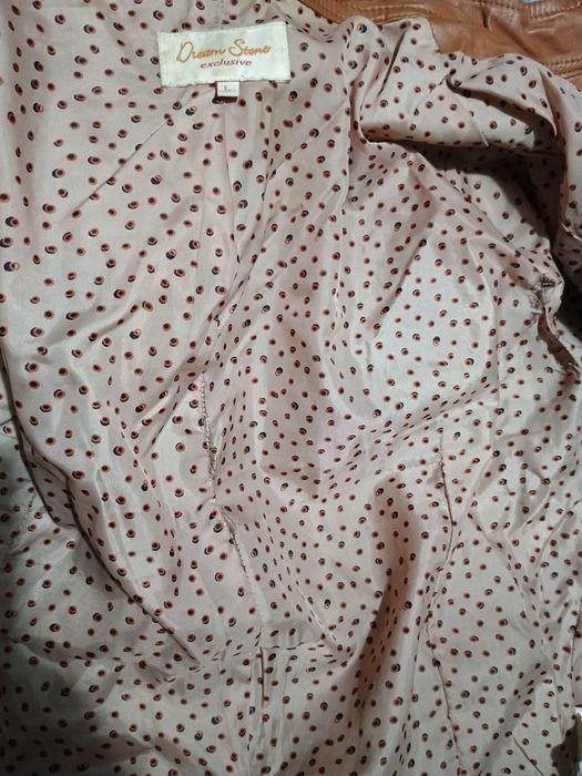 Kurtka skórzana Bluza brązowa brąz r. L