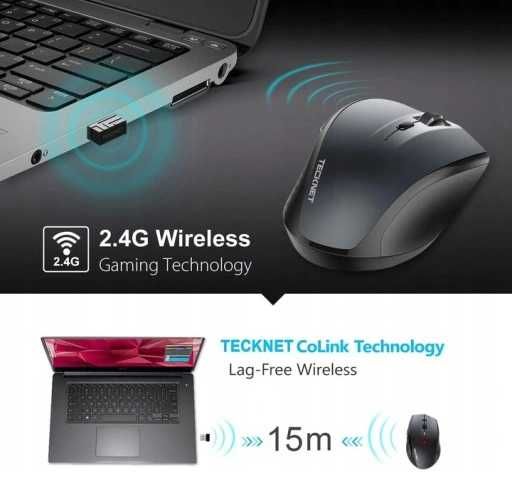 Myszka bezprzewodowa Tecknet EWM1002 Optyczna 2,4GHZ