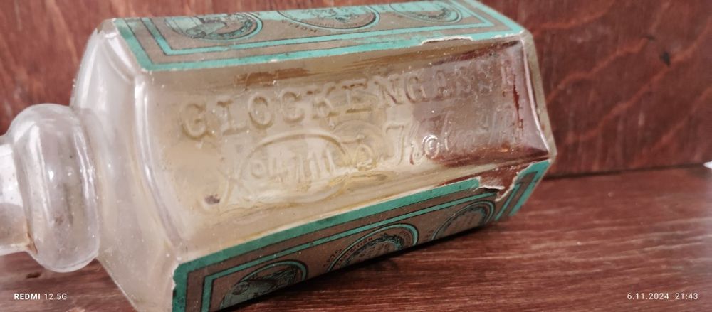 Stara,orginalna,zabytkowa buteleczka po Wodzie Kolońskiej