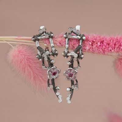 Сережки "Ханамі" (Сакура) срібло 925 ЮД Орінго