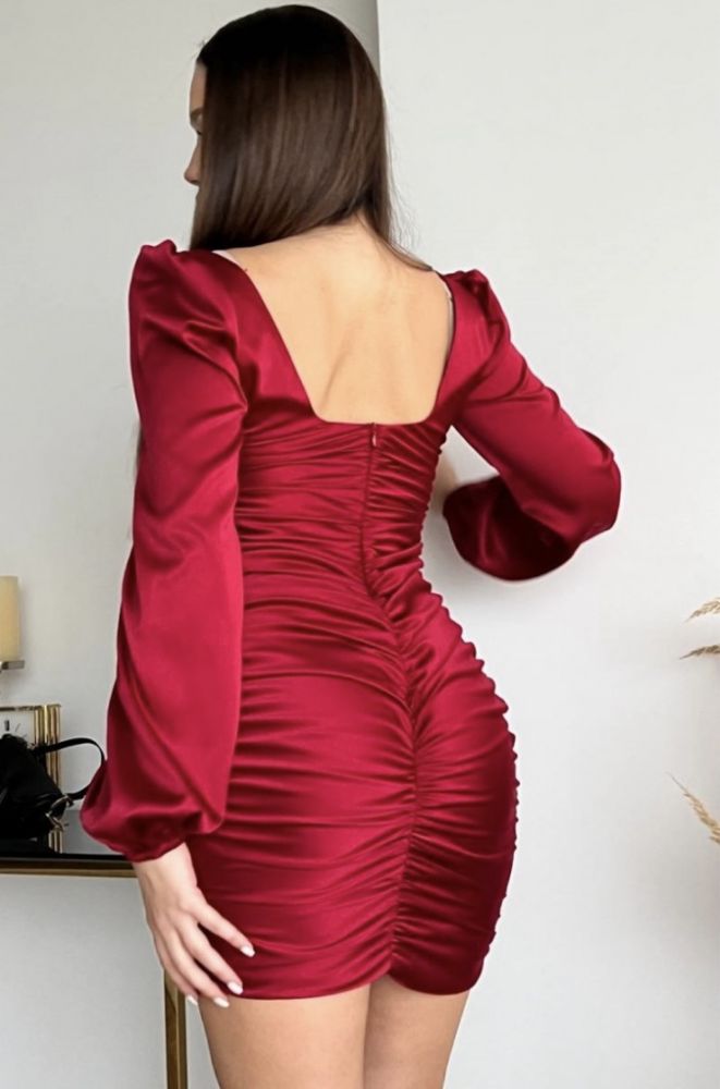 Жінове червоне міні плаття з push up ефектом