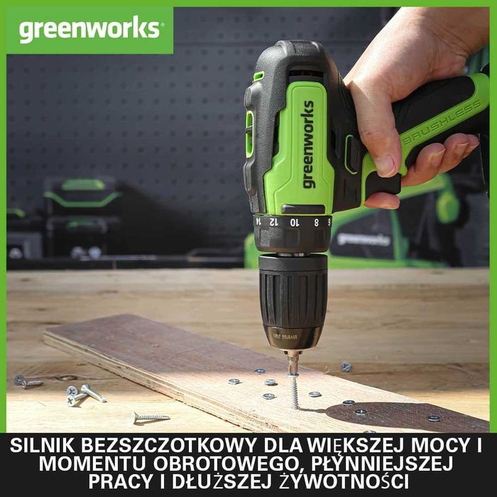 Greenworks Akumulatorowa Wiertarko-Wkrętarka i Zakrętarka Udarowa
