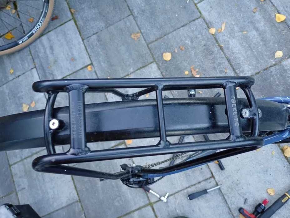 Metalowe błotniki rowerowe z bagażnikiem gravel turystyk