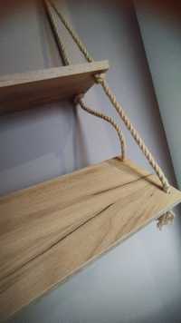 Półka drewno, sznur
