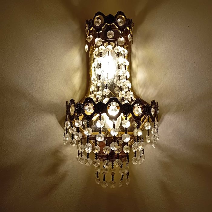 Par de apliques clássicos de cristal