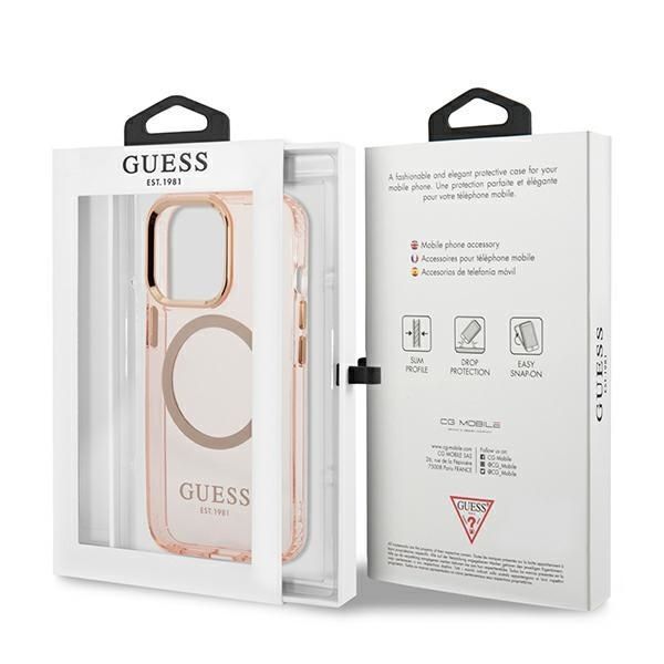 Etui Apple iPhone 13 Pro Max Guess Gold Outline Translucent MagSafe