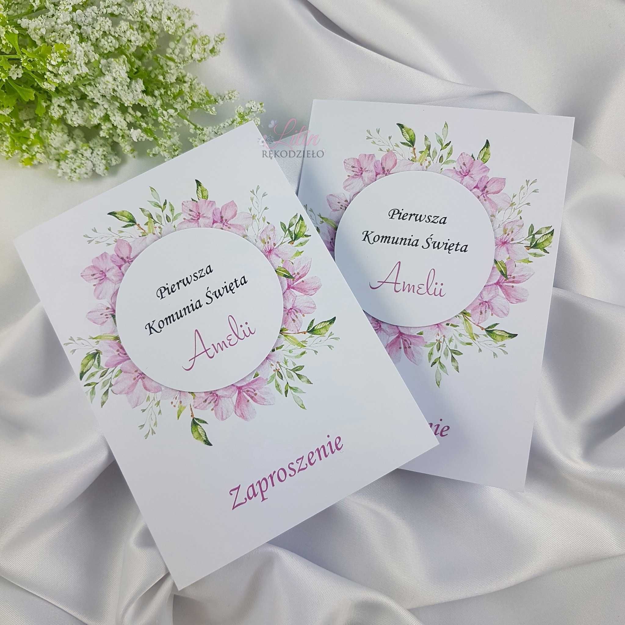 zaproszenia na Pierwszą Komunię Świętą z personalizacją