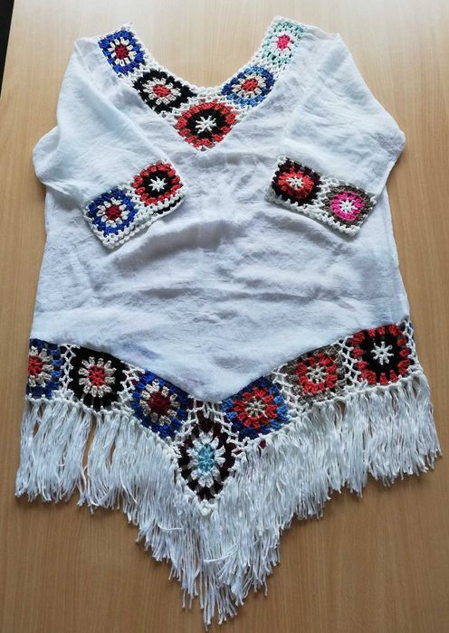 Biała narzutka plażowa, sukienka boho pareo uniwersalny