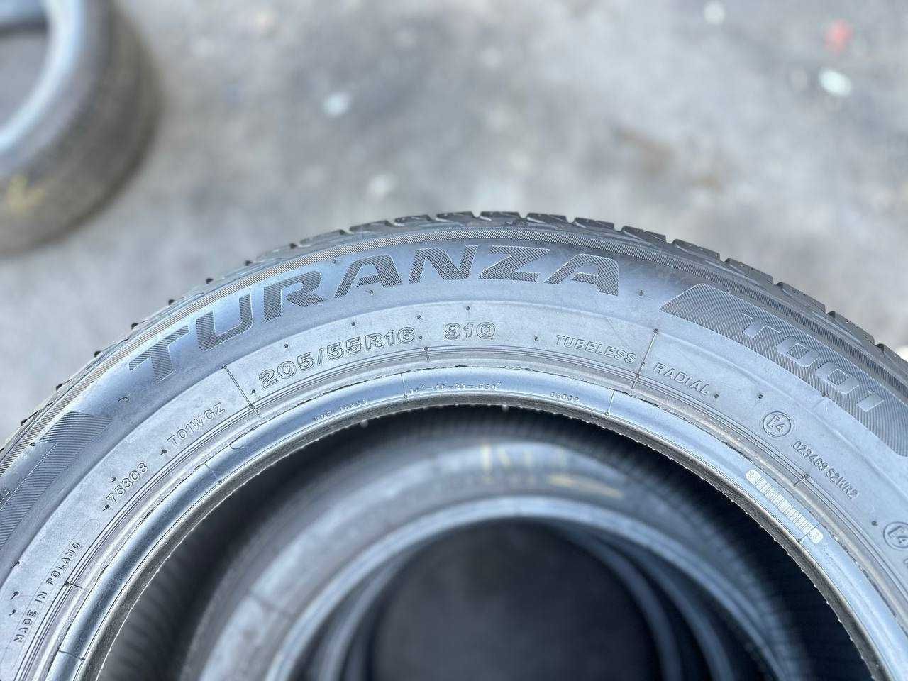 Літні шини
205/55 R16 
Bridgestone Turanza 001
4ШТ 90%/2020